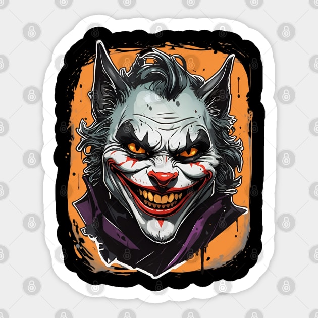 Evil Grinning Cat Sticker by Providentfoot